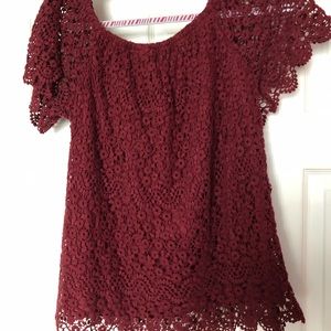 Beautiful deep red crochet top